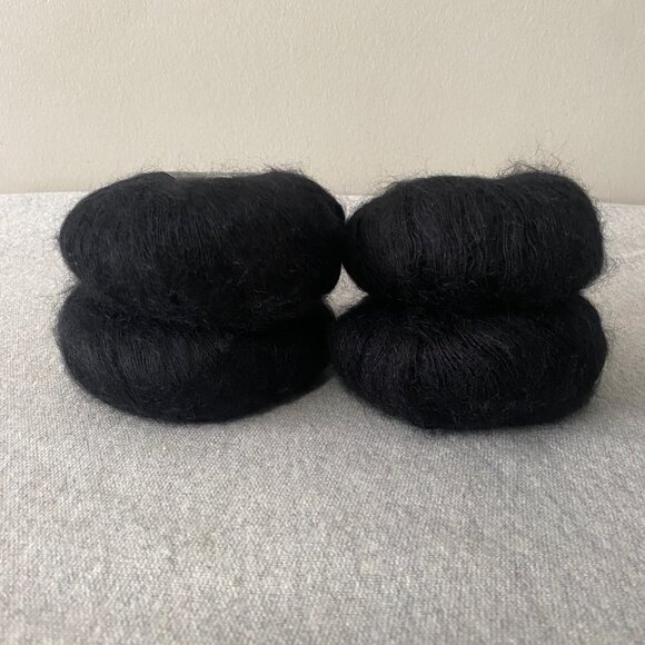 NWT Lamana Premia Mohair Silk Colour 01 Black Lot of 4 - Picture 3 of 6